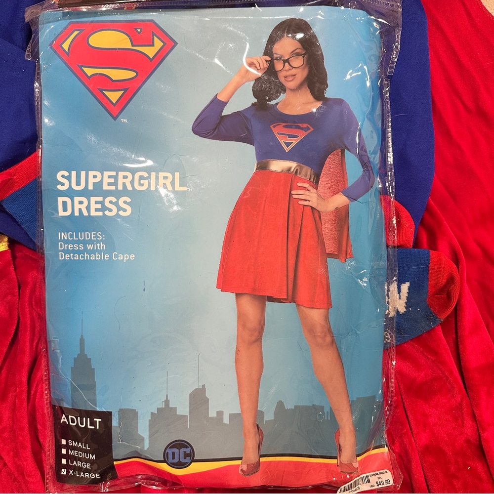 DC Supergirl Costume with Red and Blue Colors